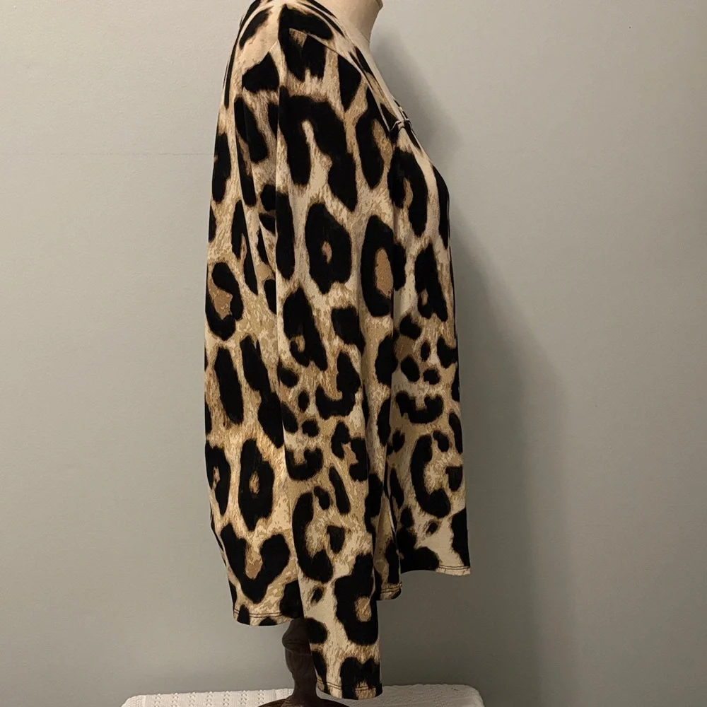 H&M Leopard Print Tunic Top - Black and Brown - Picture 2 of 5